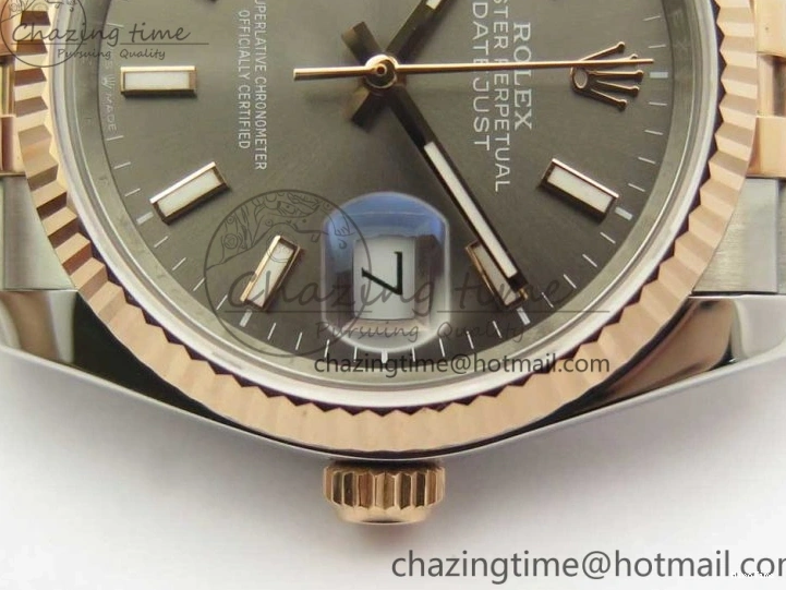 MiroTime 0309 DateJust 36mm 904 SS RG Wrapped 116231 GMF Gray Dial on SS RG Wrapped Jubilee Bracelet A Durable 3276